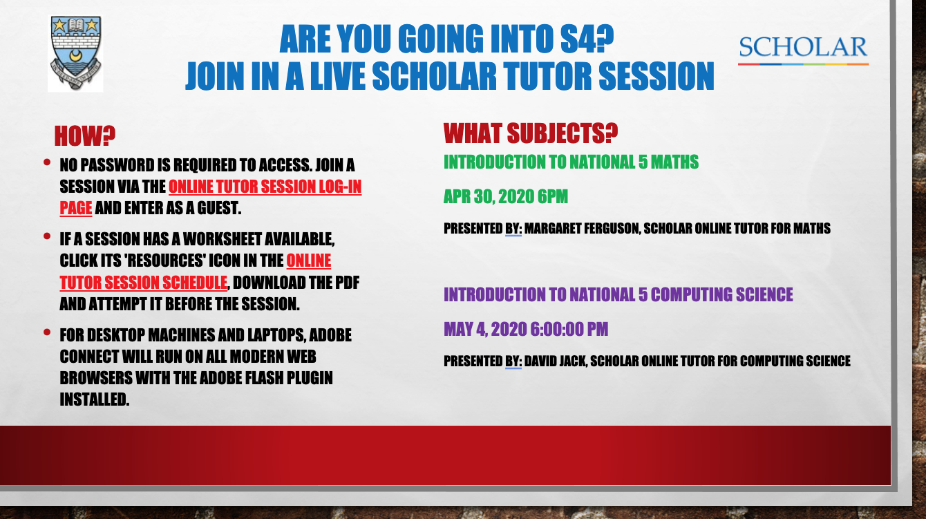 information for going into S4