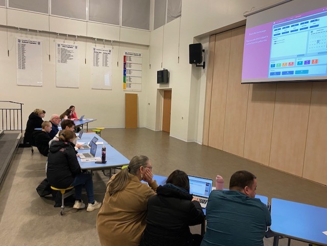 pupils and parents taking part in the family event