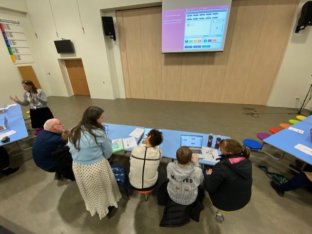 pupils and parents taking part in the family event