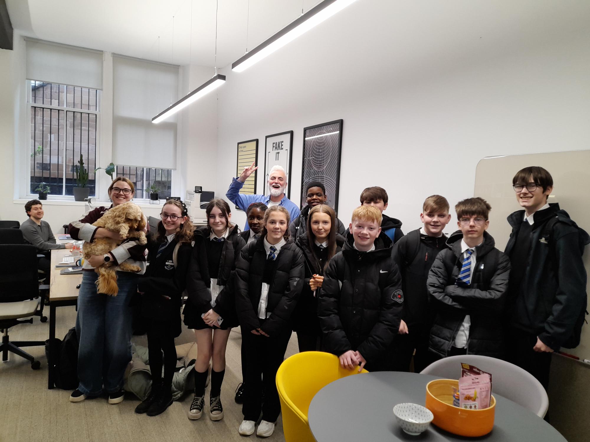 group of pupils and teachers